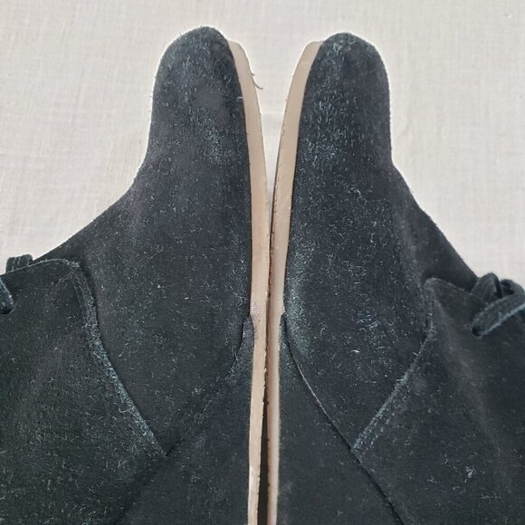 Dolce Vita Ankle Wedge Booties Black Suede Lace Up Womens Size 11 - Picture 9 of 13